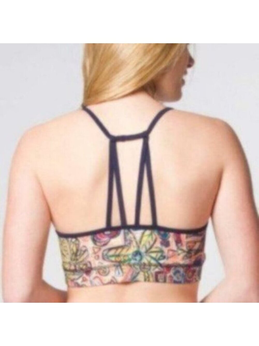 Joriki Women's Multicolor Abstract Floral Print Strappy Yoga Bra Top Size XS - Picture 3 of 7